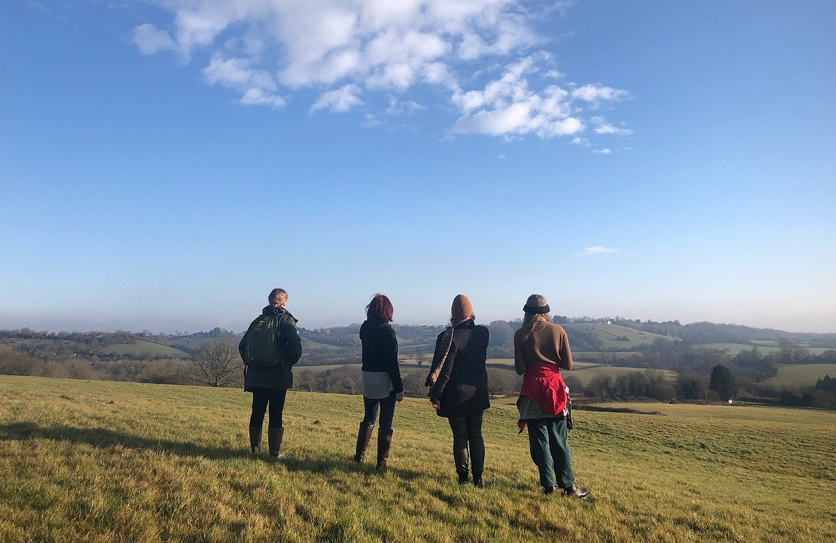 Some of the Forest of Avon Trust team exploring the land.